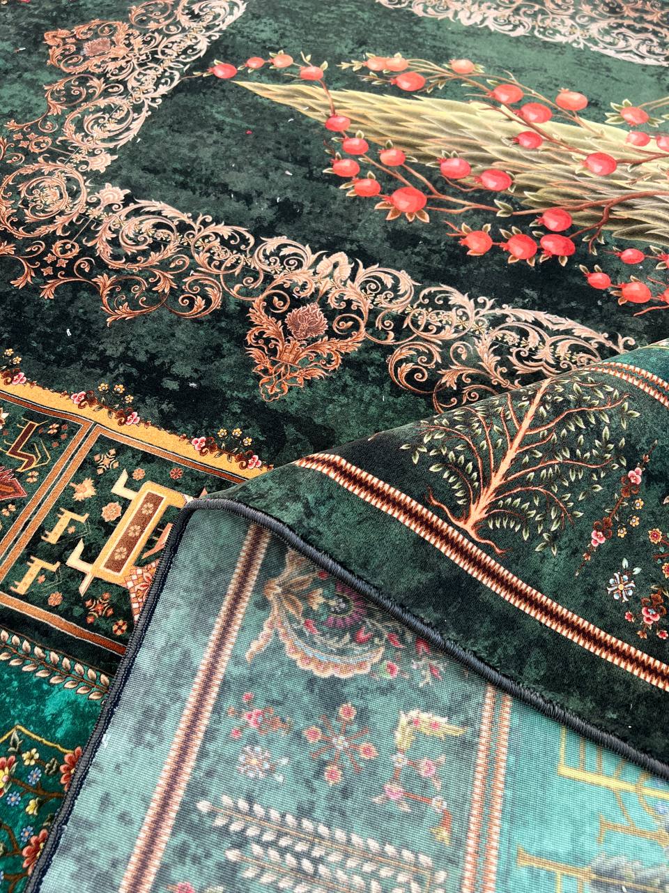 Pomegranate Pattern” Rug | Code: 709011 – Green