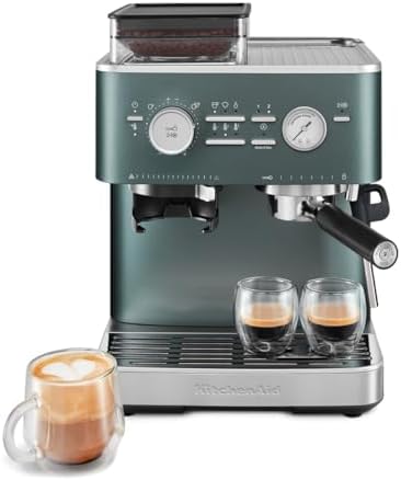 KitchenAid Semi Automatic Espresso Machine with Burr Grinder, 2.5L, Cast Iron Black, KES6551BK|B0CTCYQJX7