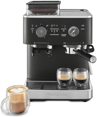 KitchenAid Semi Automatic Espresso Machine with Burr Grinder, 2.5L, Cast Iron Black, KES6551BK|B0CTCYQJX7