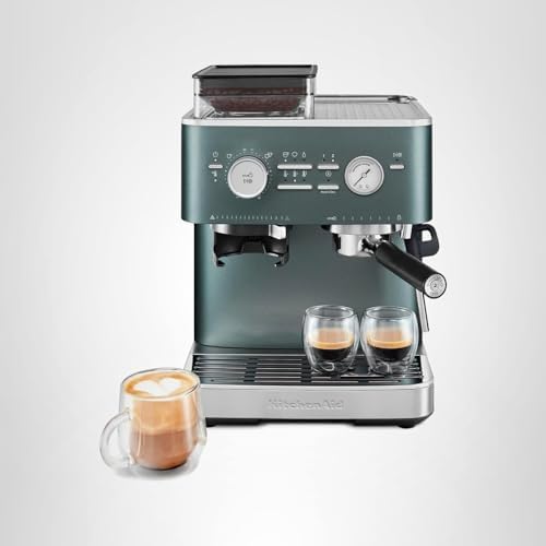 KitchenAid Semi Automatic Espresso Machine with Burr Grinder, 2.5L, Cast Iron Black, KES6551BK|B0CTCYQJX7