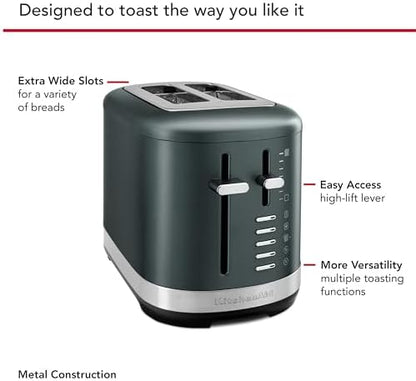 KitchenAid 2 Slice Automatic Toaster with Extra Wide Slots KMT2109BM, Black Matte|B0D3R5GCHM
