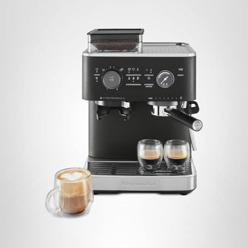 KitchenAid Semi Automatic Espresso Machine with Burr Grinder, 2.5L, Cast Iron Black, KES6551BK|B0CTCYQJX7