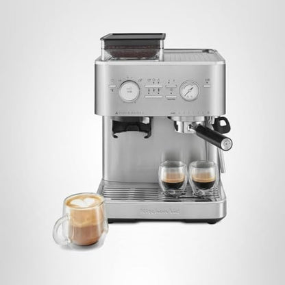 KitchenAid Semi Automatic Espresso Machine with Burr Grinder, 2.5L, Cast Iron Black, KES6551BK|B0CTCYQJX7