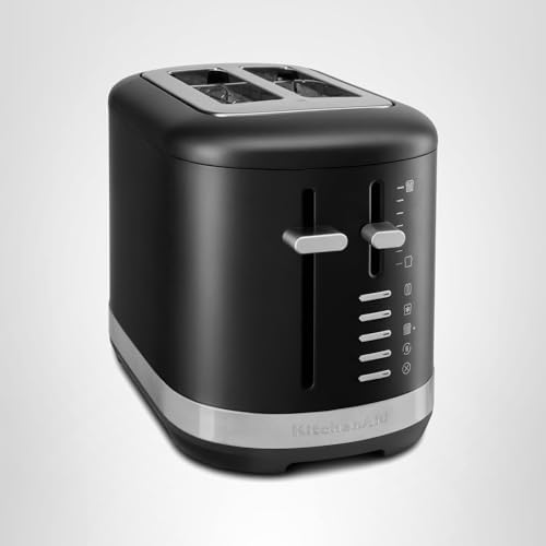 KitchenAid 2 Slice Automatic Toaster with Extra Wide Slots KMT2109BM, Black Matte|B0D3R5GCHM