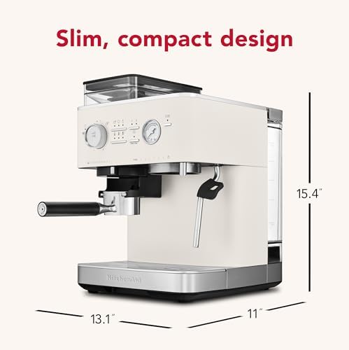 KitchenAid Semi Automatic Espresso Machine with Burr Grinder, 2.5L, Cast Iron Black, KES6551BK|B0CTCYQJX7