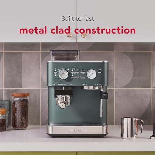 KitchenAid Semi Automatic Espresso Machine with Burr Grinder, 2.5L, Cast Iron Black, KES6551BK|B0CTCYQJX7