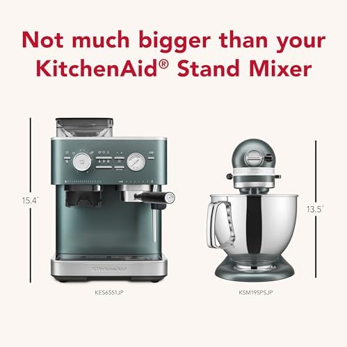 KitchenAid Semi Automatic Espresso Machine with Burr Grinder, 2.5L, Cast Iron Black, KES6551BK|B0CTCYQJX7
