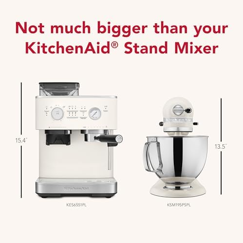 KitchenAid Semi Automatic Espresso Machine with Burr Grinder, 2.5L, Cast Iron Black, KES6551BK|B0CTCYQJX7