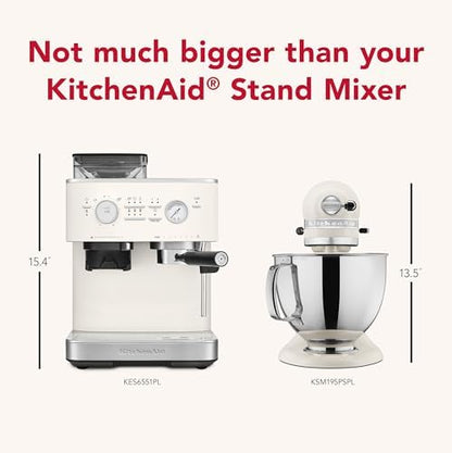 KitchenAid Semi Automatic Espresso Machine with Burr Grinder, 2.5L, Cast Iron Black, KES6551BK|B0CTCYQJX7