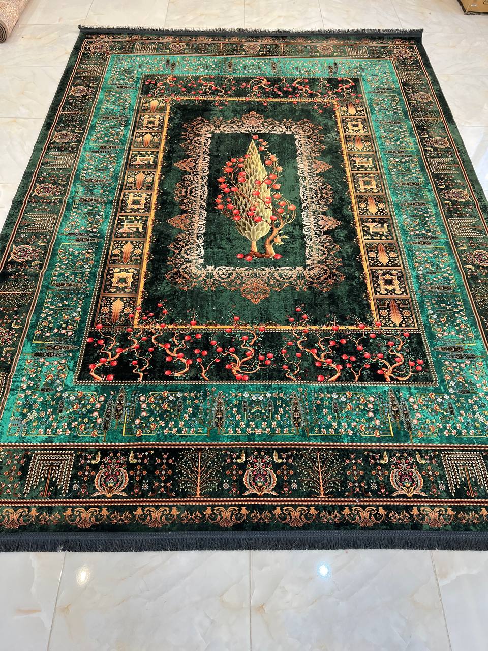 Pomegranate Pattern” Rug | Code: 709011 – Green