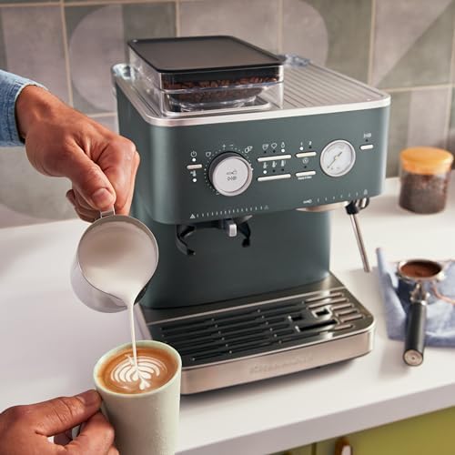 KitchenAid Semi Automatic Espresso Machine with Burr Grinder, 2.5L, Cast Iron Black, KES6551BK|B0CTCYQJX7