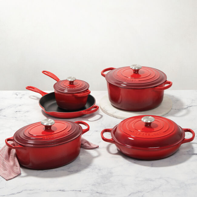 Signature Enameled Cast Iron 9-Piece Cookware Set