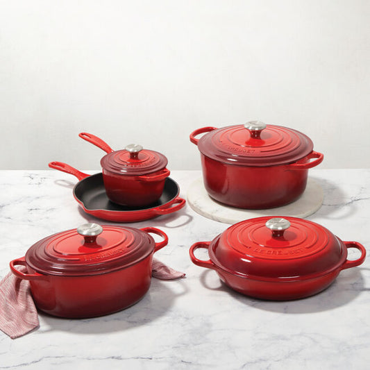 Signature Enameled Cast Iron 9-Piece Cookware Set