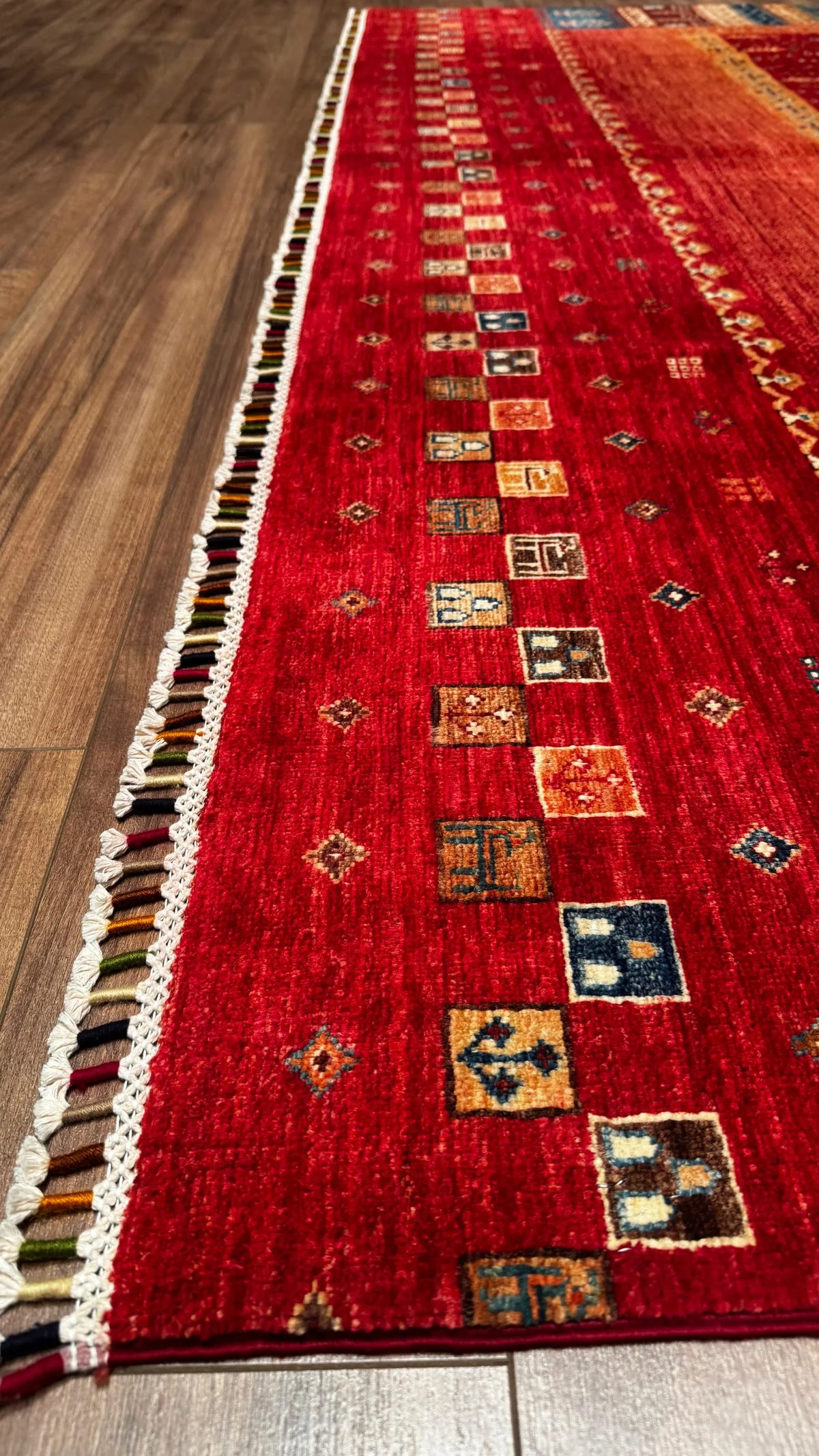 Khorjin Original Hand Woven Red Root Dye Wool Carpet
