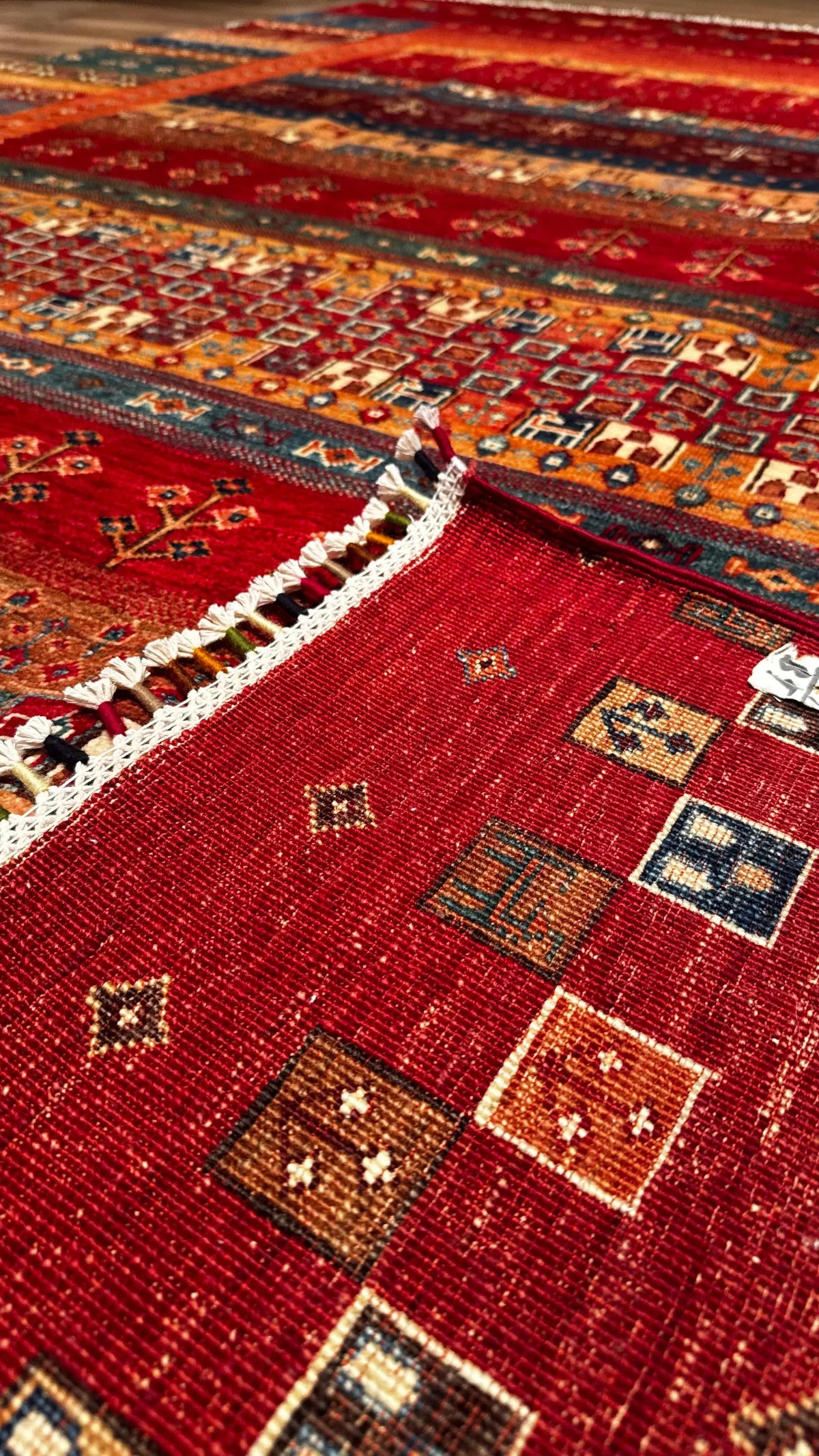 Khorjin Original Hand Woven Red Root Dye Wool Carpet
