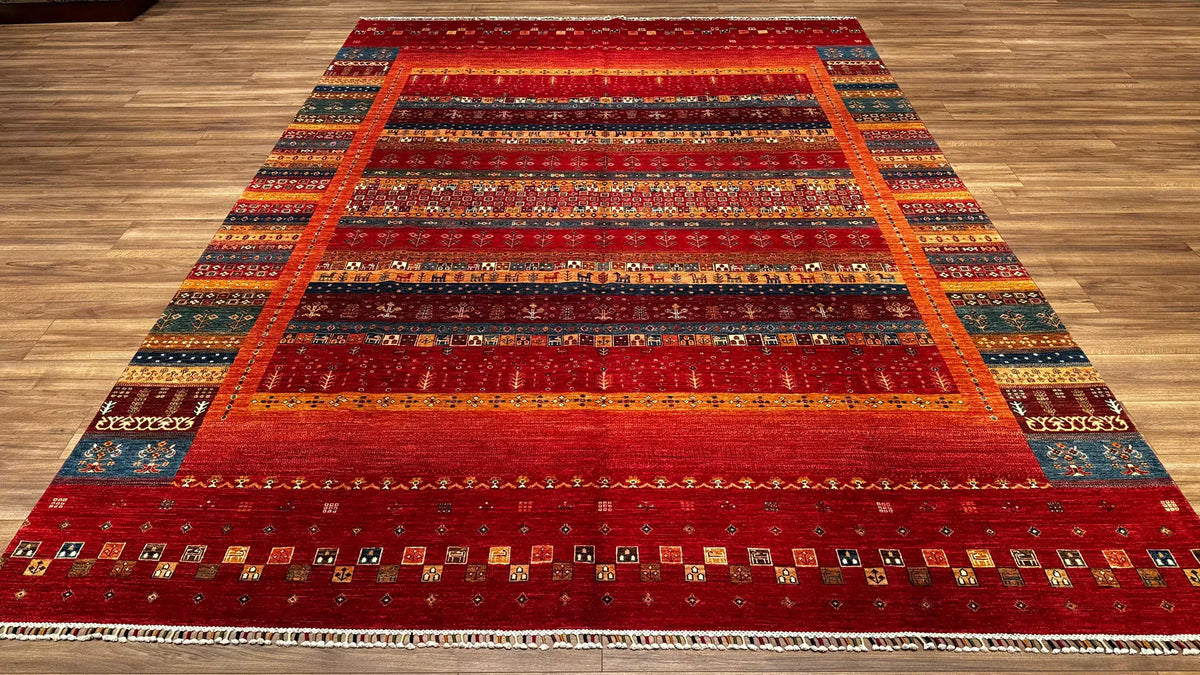 Khorjin Original Hand Woven Red Root Dye Wool Carpet