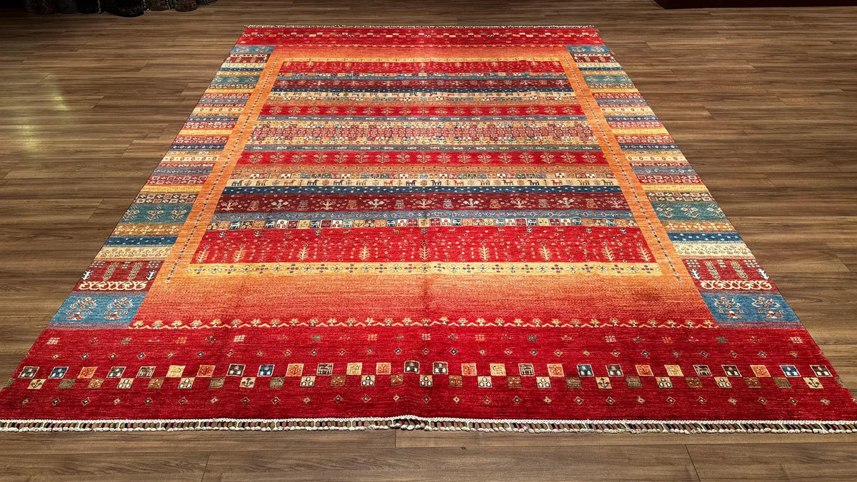 Khorjin Original Hand Woven Red Root Dye Wool Carpet