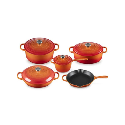 Signature Enameled Cast Iron 9-Piece Cookware Set
