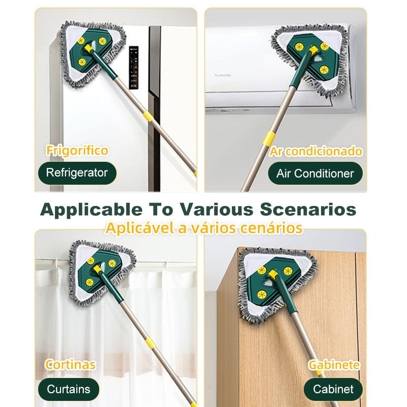 Washing Glass Ceiling Car wash Cleaning Squeegee Kitchen Wall Flat Mop Windows Telescopic Wiper Brush With Chenille Triangle Mop