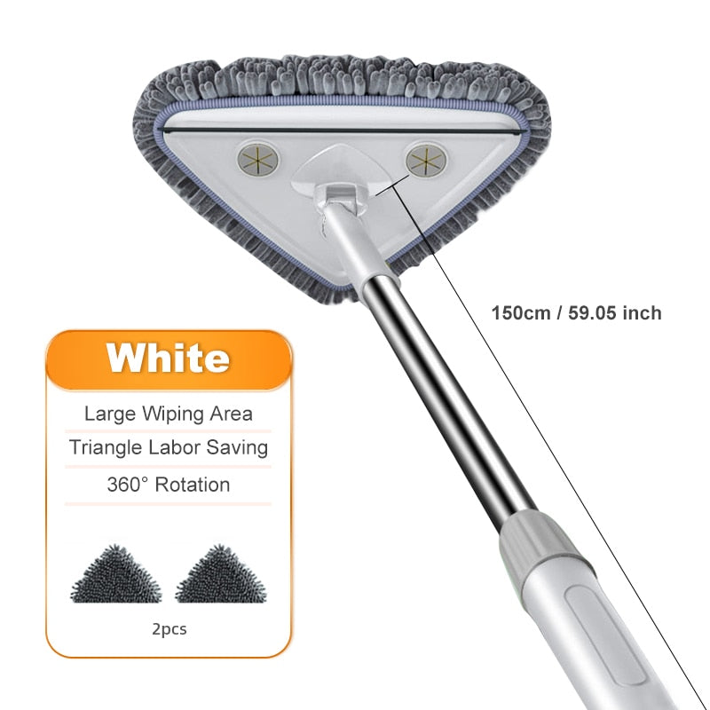 Washing Glass Ceiling Car wash Cleaning Squeegee Kitchen Wall Flat Mop Windows Telescopic Wiper Brush With Chenille Triangle Mop