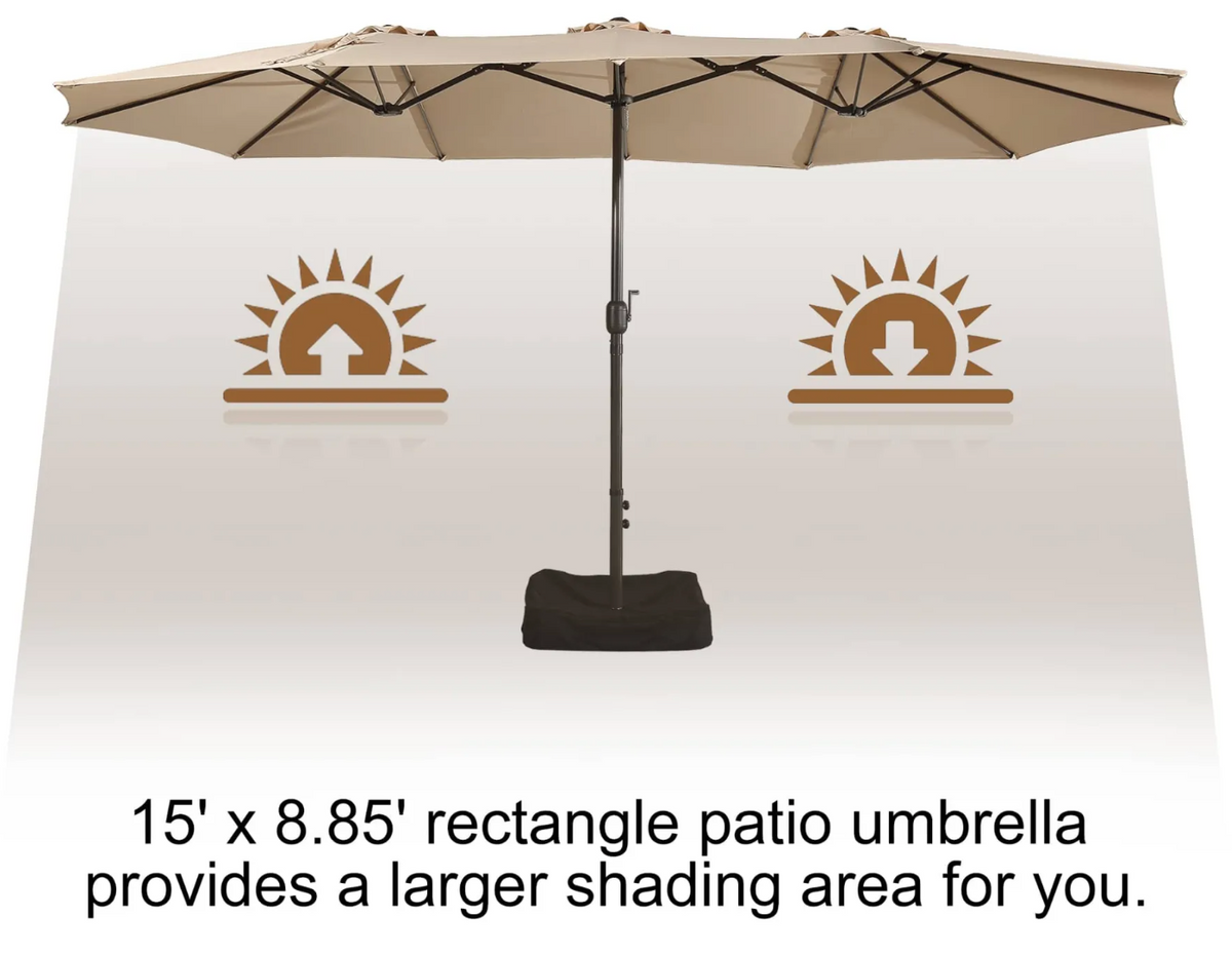 15ft Patio Market Umbrella with base