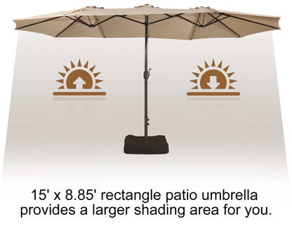 15ft Patio Market Umbrella with base
